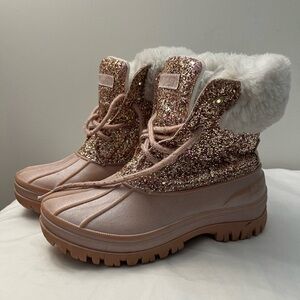London Fog Glitter Sparkle Duck Boots- Gently used - Size 3